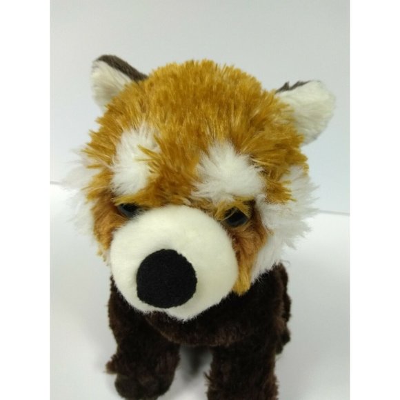 Aurora 9"  Brown and White Bandit RACCOON Plush Realistic Stuffed Animal Toy - Picture 8 of 12